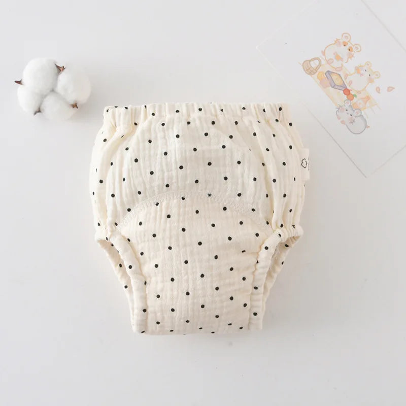 Printed Cotton Potty Training Pants, Single Reusable Learning Underwear with Pull-On Waist for Babies and Toddlers in Sizes 80–110