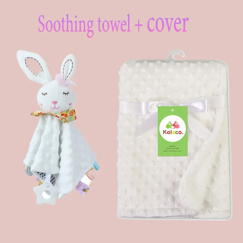 Embroidered Name Baby Blanket and Animal Comforter Options, Personalized Minky Bubble-Texture Keepsake with Single-Item and Two-Piece Gift Choices