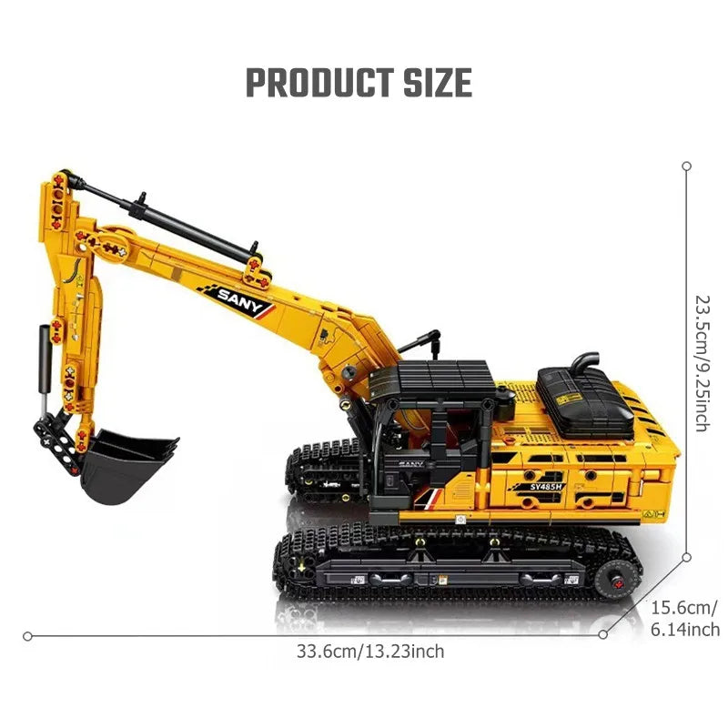 Excavator Building Set 1022 Pieces by SEMBO, Construction Vehicle Model with ABS Bricks, Instructions and Stickers for Ages 6+