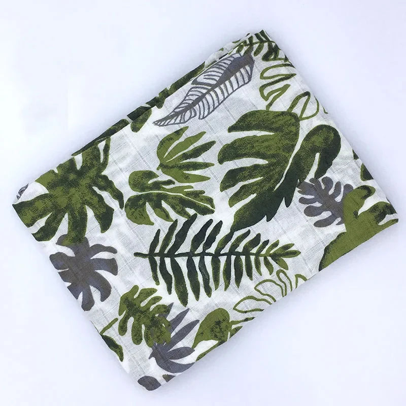Printed Cotton Muslin Receiving Blanket for Babies with Space, Animal and Floral Designs, Approx. 120 x 120 cm Square Wrap with Smaller Mountain Option