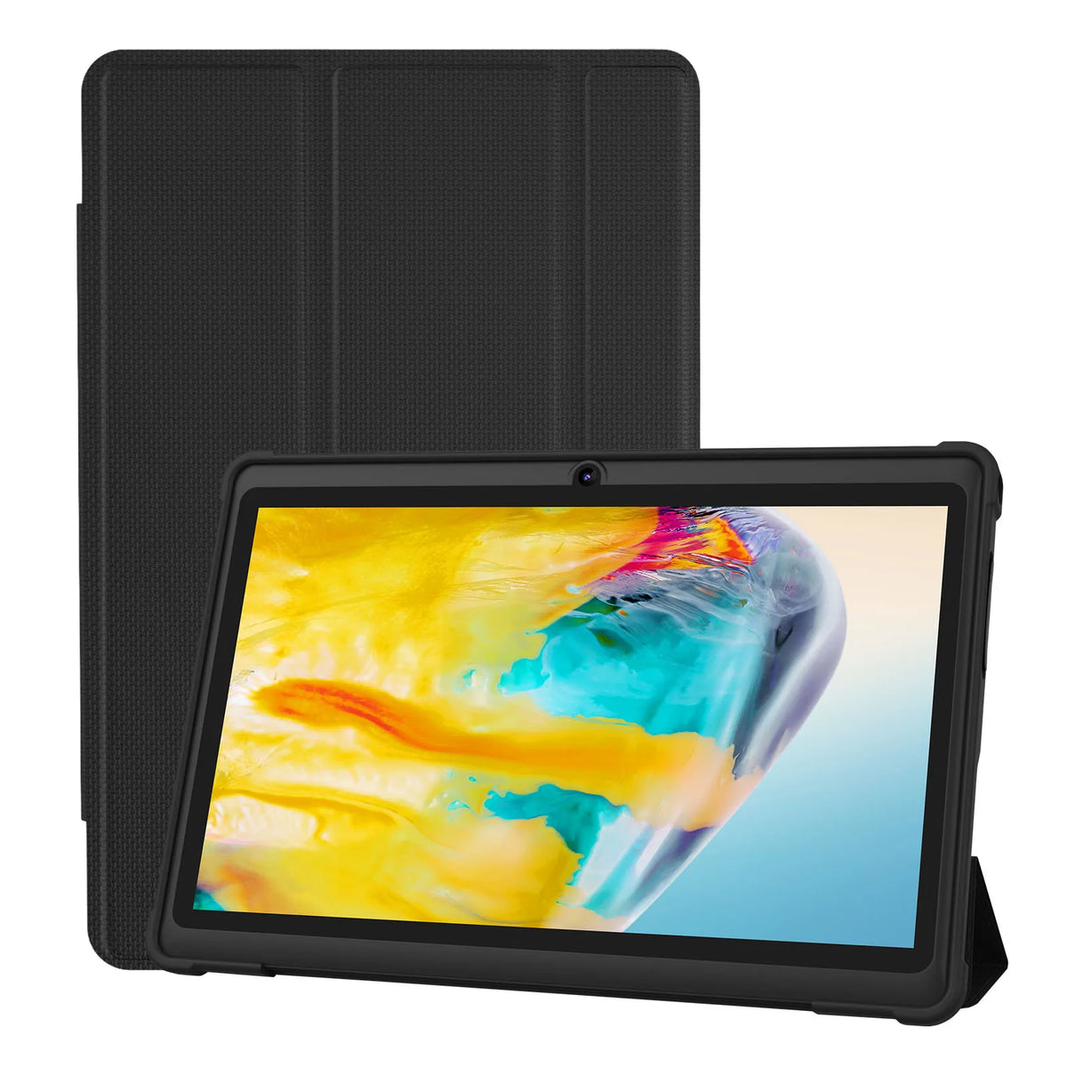 7 Inch Android Tablet with Protective Case, Pritom Android 13 Quad-Core WiFi Tablet with 32GB Storage, 2GB RAM Plus 2GB Virtual Memory and Dual Cameras