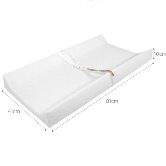 Baby Changing Pad 80 x 40 x 10 cm with Contoured Sides and Buckle Strap, Waterproof Soft Diaper Change Mat for Newborn Nursery Care