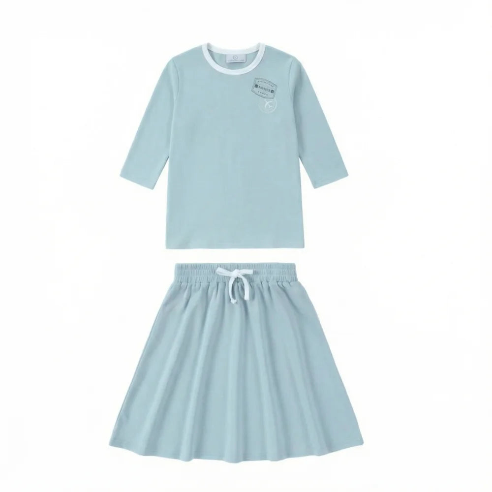 Kids Ringer Matching Outfits in Cotton Jersey with Stamp Graphics, Contrast Trim Dresses, Tees, Shorts and Baby Sets for Summer Photos
