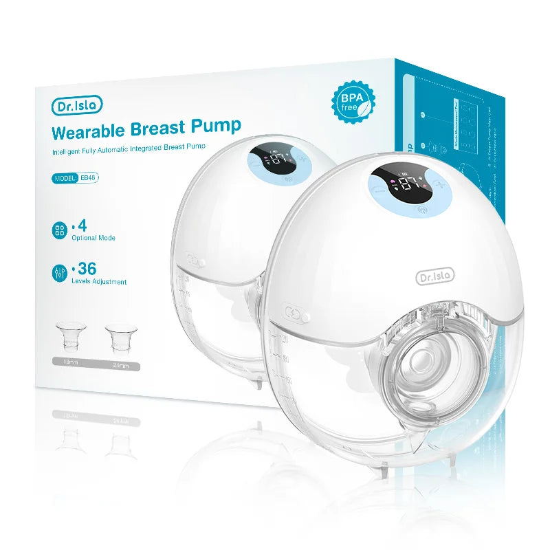Single Wearable Breast Pump, Dr.ISLA EB46 Hands-Free Electric Milk Collector with 4 Modes, 36 Levels, LED Display and 210 mL Capacity