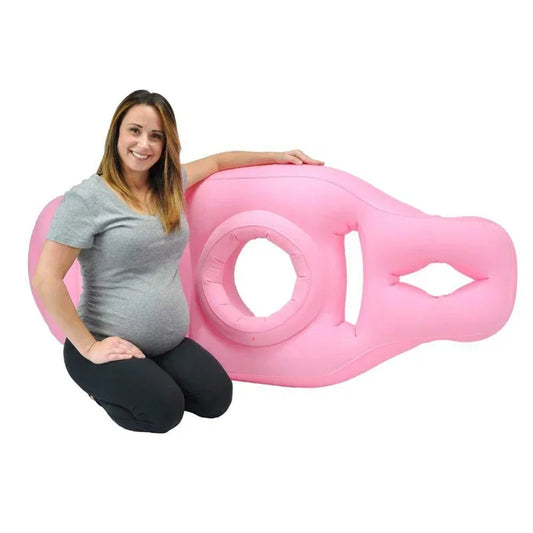 Inflatable Maternity Rest Mat with Belly Opening, Flocked PVC Pregnancy Body Pillow, 170 x 65 x 22 cm Foldable Cushion for Expecting Moms