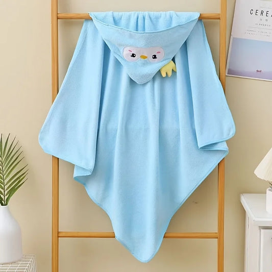 Animal Hooded Baby Towel in Soft Coral Fleece, Newborn Bath Wrap with Six Cute Character Styles for After-Bath, Pool and Beach Drying