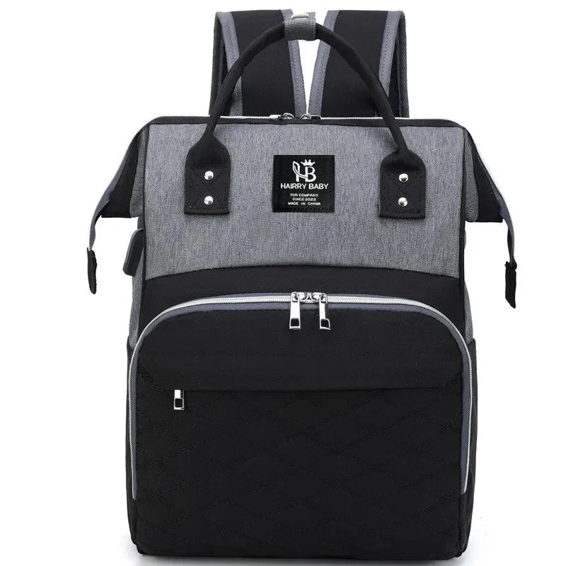 Diaper Backpack with Front Bottle Organizer and Carry Handles, Zippered Baby Essentials Bag in Five Colors for Parents and Everyday Outings