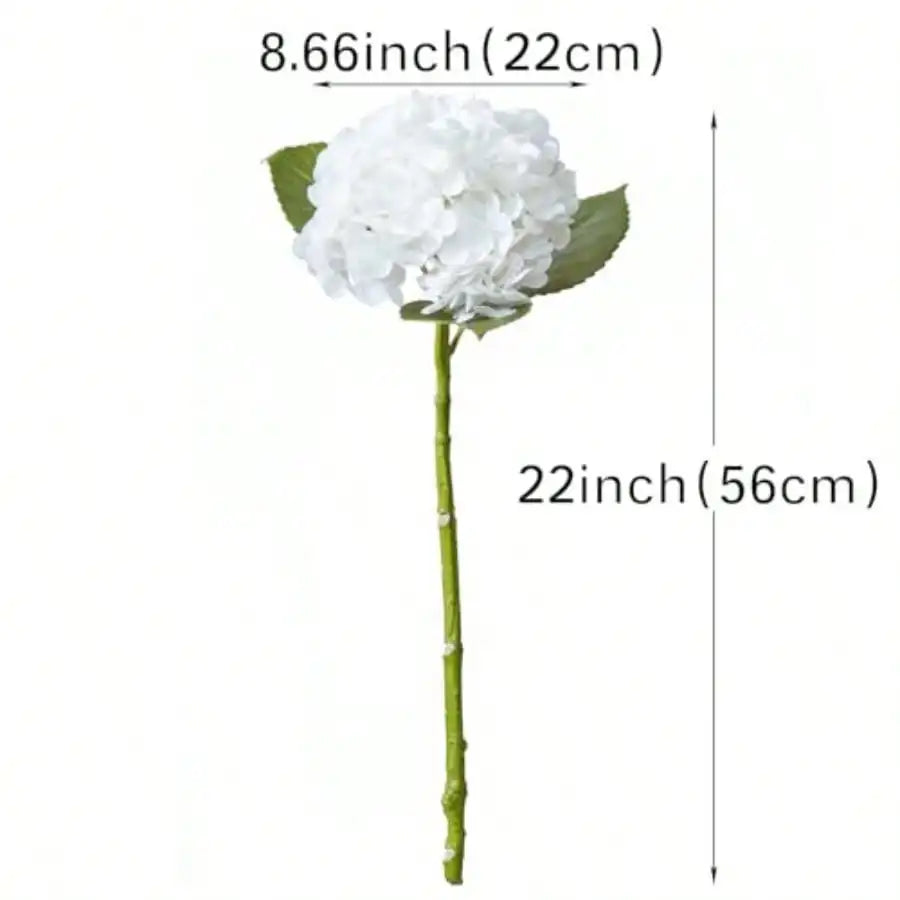 White Artificial Hydrangea Flowers, 4-Piece Large Faux Floral Bouquet for Wedding Centerpieces, Bridal Arrangements, Home, Office and Party Decor