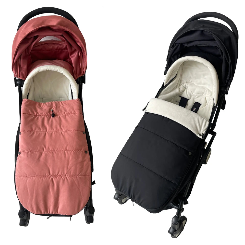 Fleece-Lined Stroller Footmuff for YOYO and Bugaboo, 90 x 45 cm Windproof Waterproof Cover with Storage Bag and Thickened Option