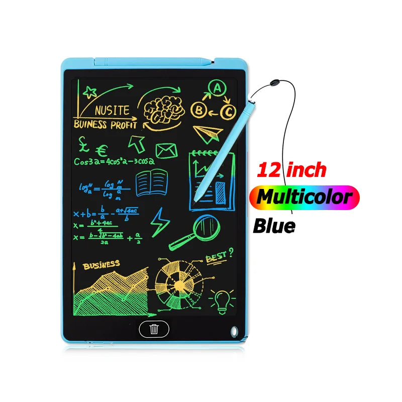 12-Inch LCD Handwriting Pad for Kids, Color Drawing Tablet and Portable Writing Board for Creative Doodles, Letter Practice and Learning Activities