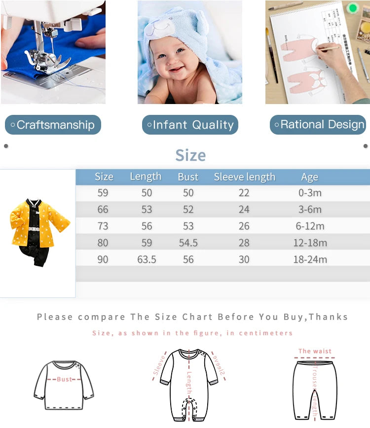 Baby Cosplay Romper with Anime-Inspired Layered Outfit Styling, Long Sleeve Cotton Infant Costume for Boys and Girls Photos and Halloween, 59-90 cm