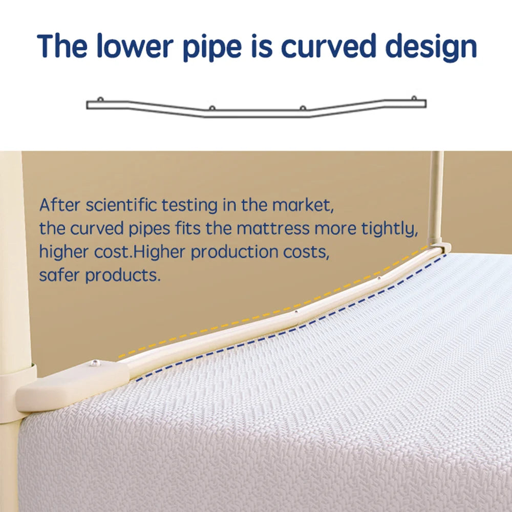 Height Adjustable Bed Rail by PANGDUBE, Single Mesh Guard Panel with Lift Mechanism, Removable Washable Fabric and Eight Length Options
