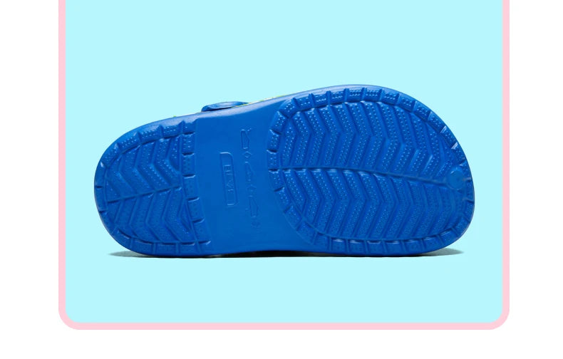 Dinosaur Kids Garden Clogs with Ventilation Holes and Pivoting Heel Strap, Closed-Toe Slip-On Summer Shoes for Boys and Girls Casual Outfits
