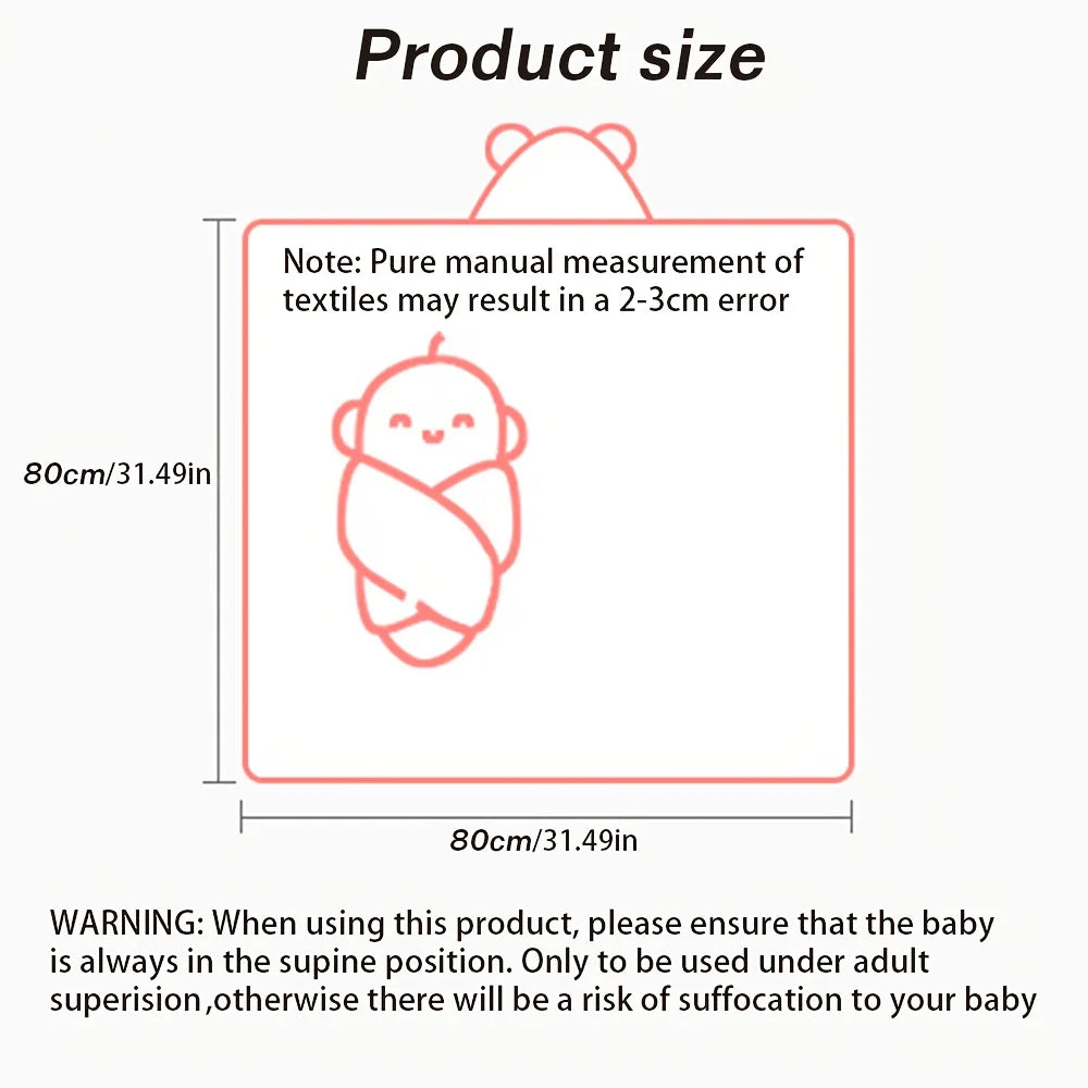 Animal Hooded Baby Towel in Soft Coral Fleece, Newborn Bath Wrap with Six Cute Character Styles for After-Bath, Pool and Beach Drying
