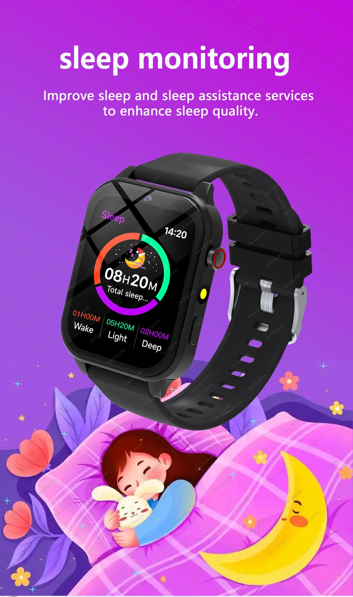 Kids Game Smartwatch HT30 with 18 Games, Camera, 1.83-Inch Screen, Step Counter, Alarm, Calculator and Flashlight in Four Color Choices