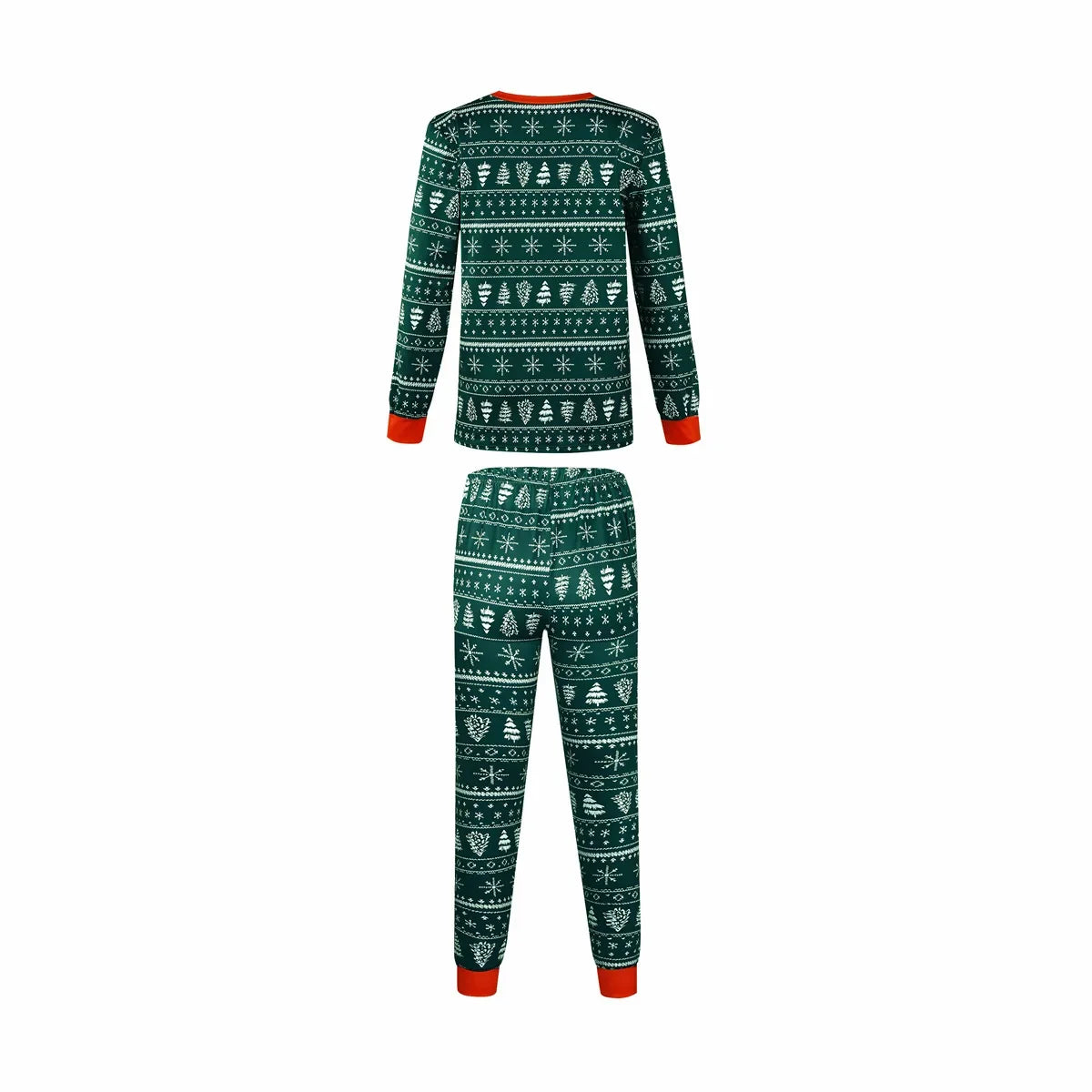 Matching Christmas Pajamas for Family, Festive Allover Print Mom Dad Kids Two-Piece Outfits and Baby Romper for Holiday Photos