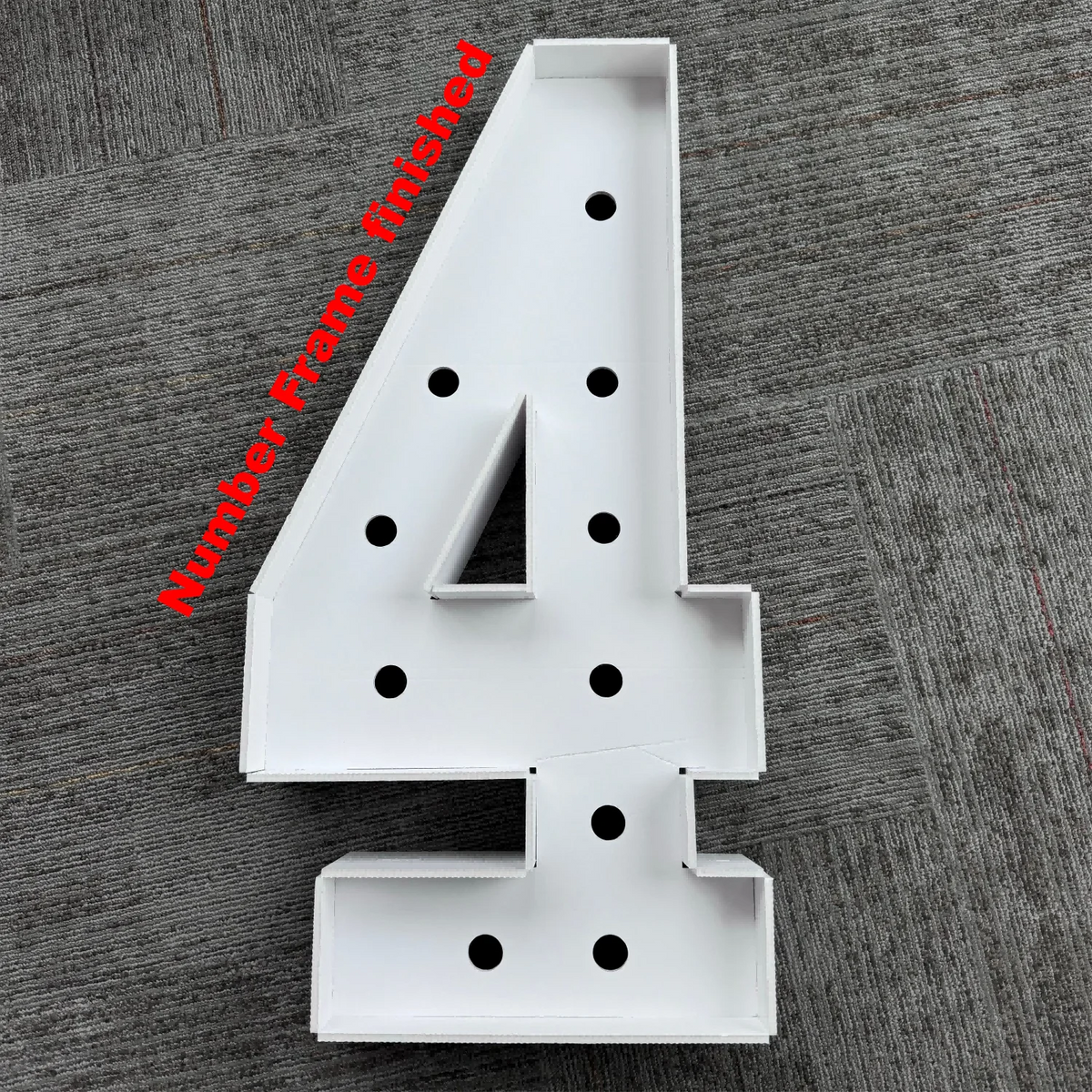 Light Up Marquee Numbers, 73 cm White KT Board Frames with Lights and Support Brackets for Birthday Backdrops and Anniversary Displays