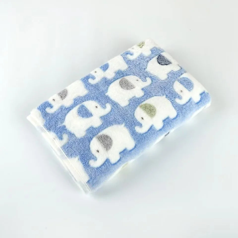 Coral Velvet Elephant Baby Blanket with Listed Dual-Use Pillow Quilt Design, Pink and Blue Textile Accessory for Supervised Cuddles and Baby Shower Gifts