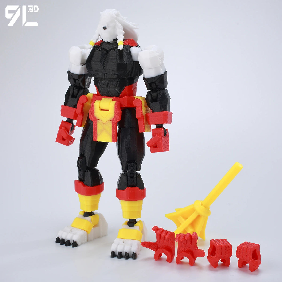Articulated Superhero Action Figure, 3D Printed PETG Collectible with 30+ Poseable Joints, Interchangeable Parts and Accessories for Display