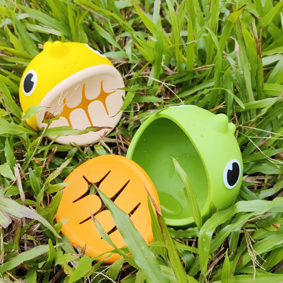 Dinosaur Silicone Suction Bowl with Slotted Snack Lid, Cartoon Baby Feeding Dish for Supervised Weaning Meals and Toddler Snacks
