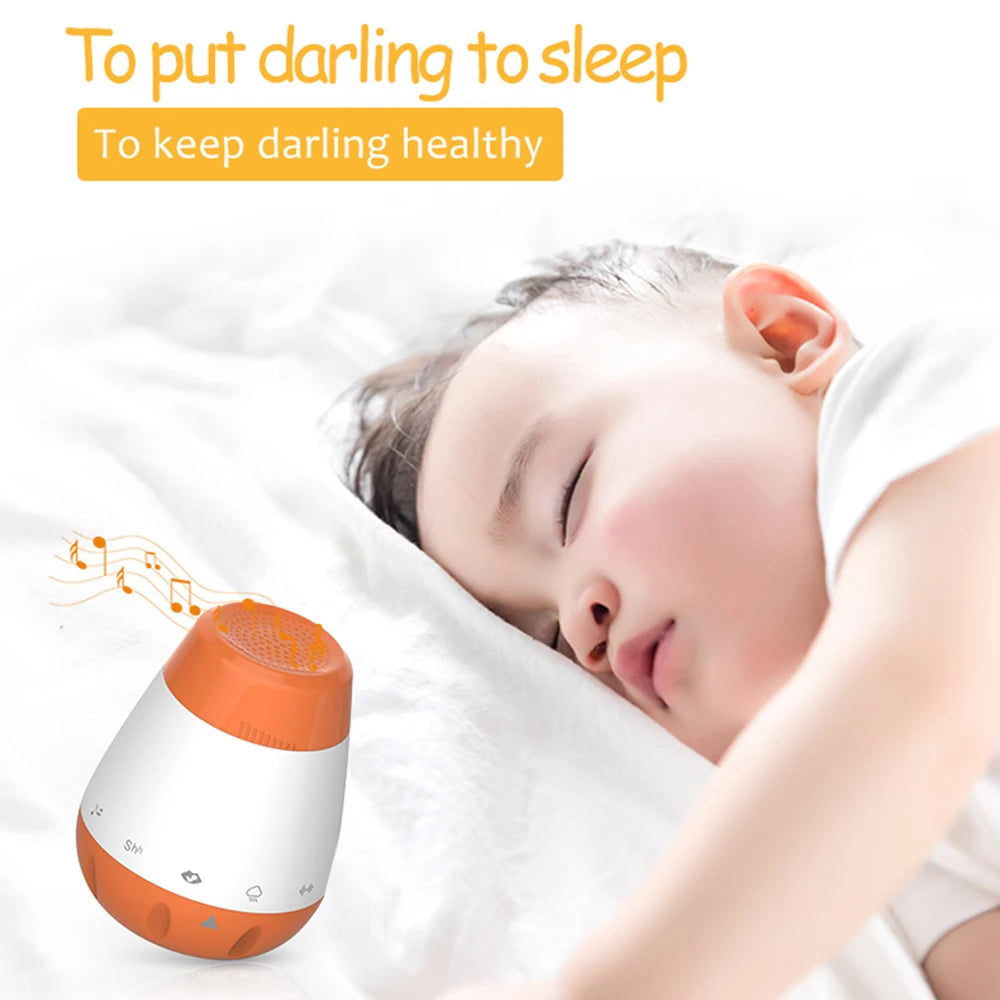 Rechargeable Nursery Sound Machine, 6 Soothing Sounds with Cry Sensor, Rotary Volume Control and 30-Minute Standby for Baby Routines