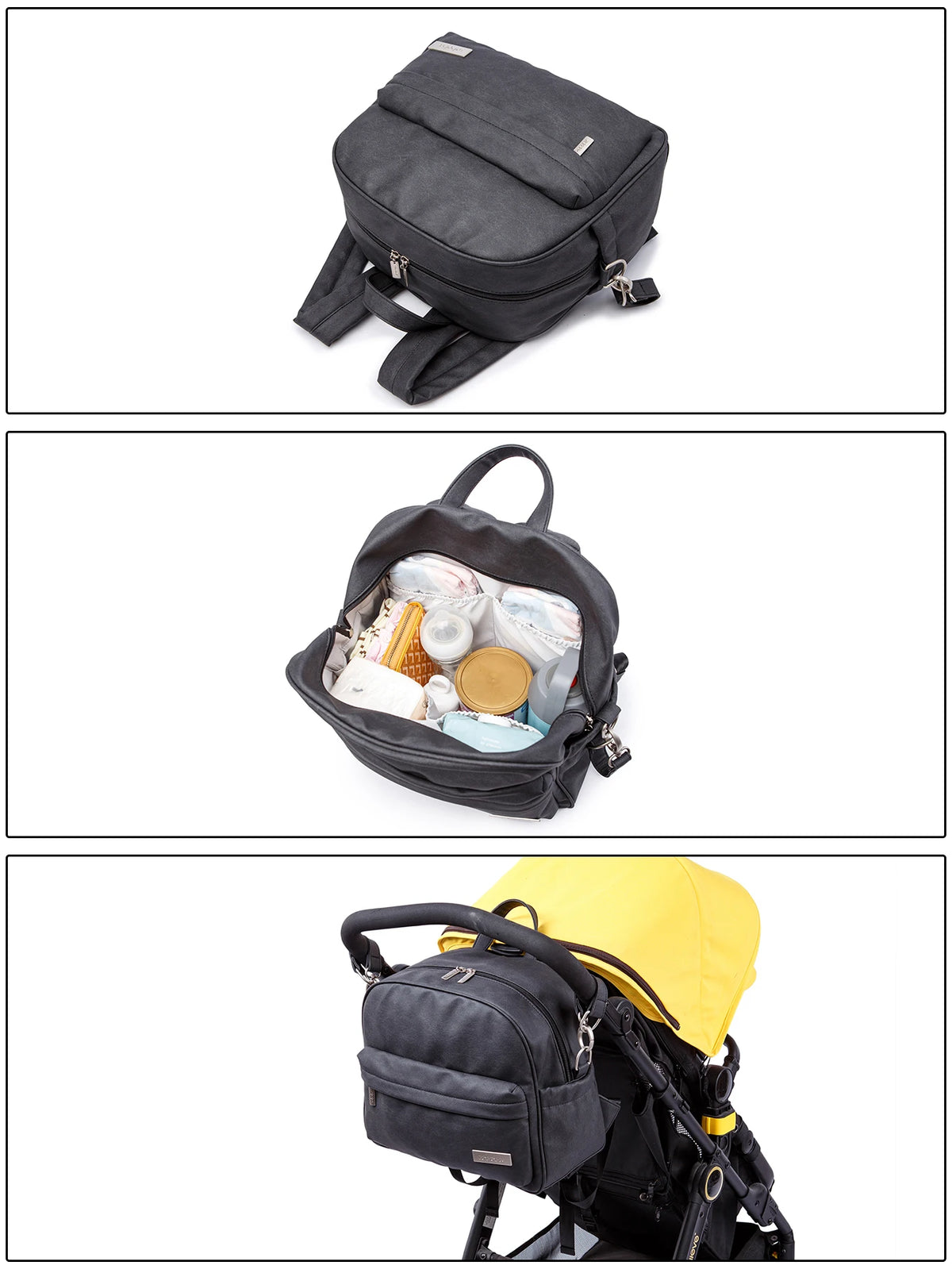 Diaper Backpack for Quick Outings, Lightweight Baby Changing Bag with Front Zip Pocket and Top Handle for Newborn Essentials