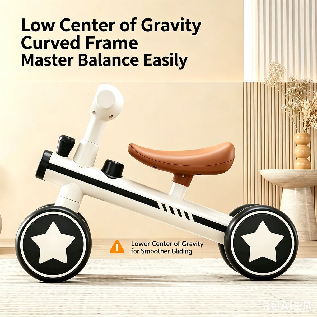 Lightweight Toddler Balance Bike for Ages 1ā3, Ivory or Orange Kids Riding Toy for Supervised Playtime and First Birthday Gift Ideas