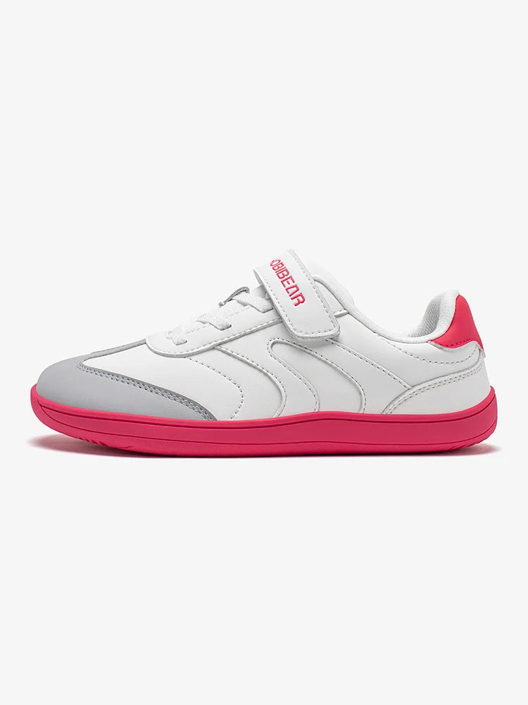 Big Kids Barefoot Sneakers by HOBIBEAR with Wide Toe Box, Zero-Drop Rubber Sole, Hook-and-Loop Strap and Artificial Leather Upper for Everyday Walking