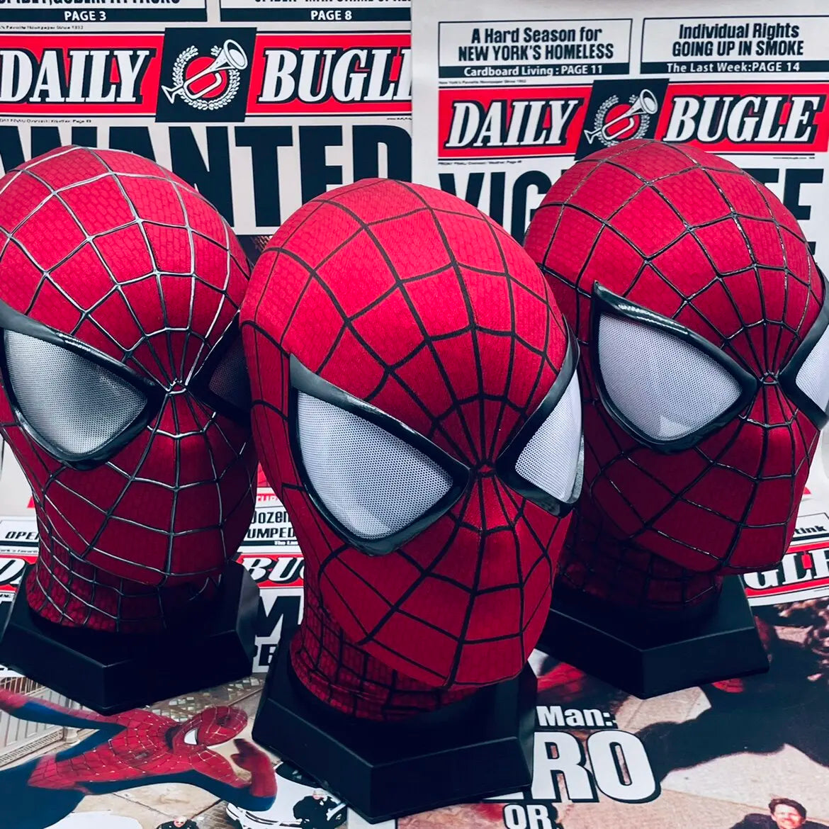 Spider-Man Cosplay Mask, Handmade Garfield-Version Inspired Collectible for Costume Photos, Halloween Events and Superhero Fan Birthday Gifts