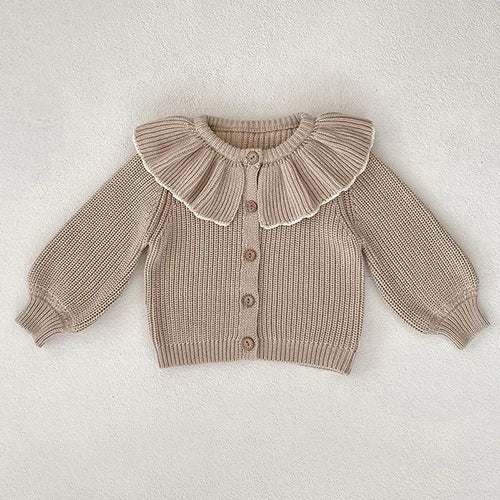 Baby Girl Knit Cardigan Sweaters with Long Sleeves, Korean-Style Infant and Toddler Layering Coats in Multiple Designs, Sizes 3M to 3T