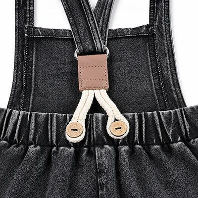 Black Denim Family Matching Outfits with Embroidered Details, Girls Dresses and Skirts, Boys Shirts and Baby Sets for Sibling Photos