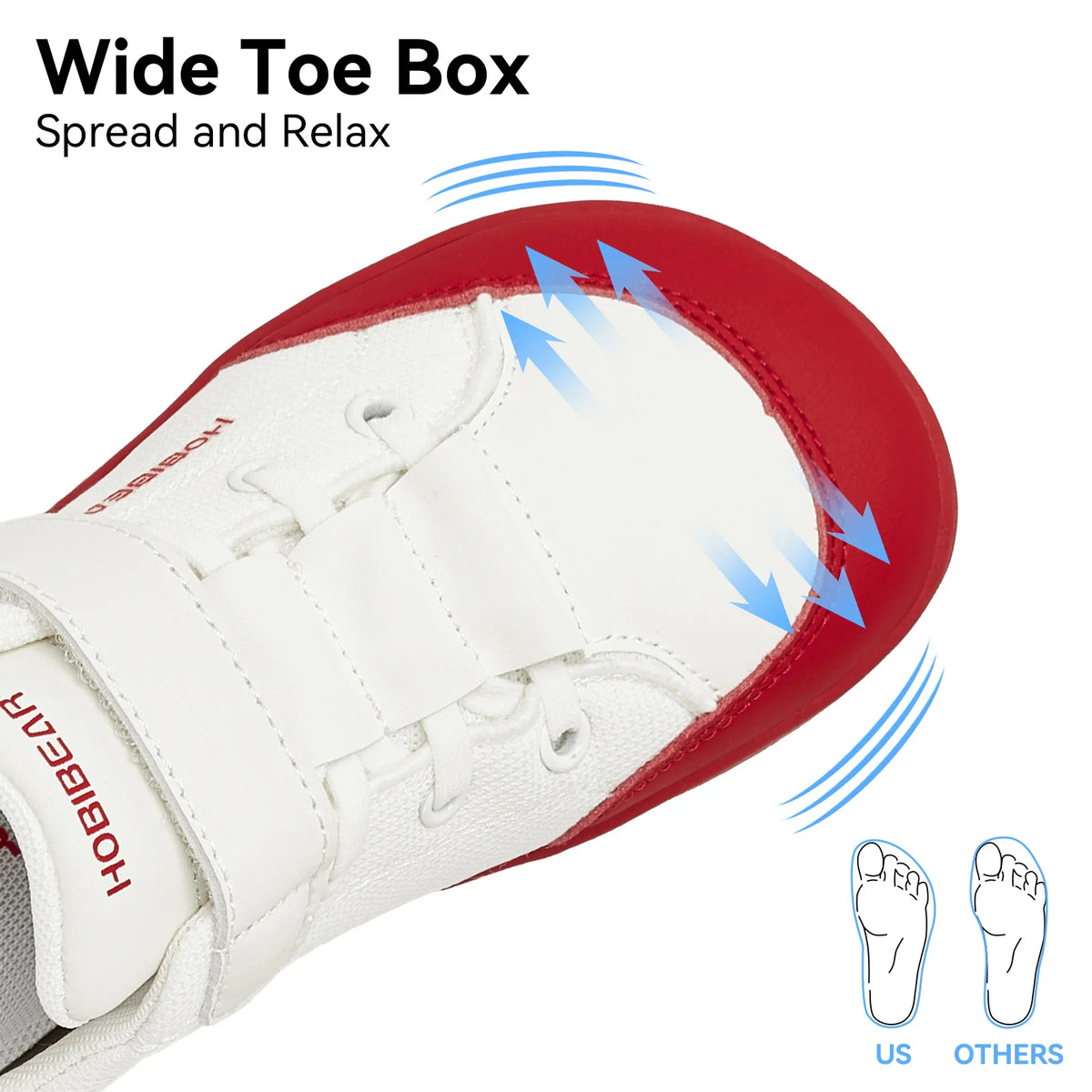 Kids Colorblock Barefoot Sneakers by HOBIBEAR with Breathable Mesh, Wide Toe Box, Zero-Drop Design and Easy Strap for Everyday Walking