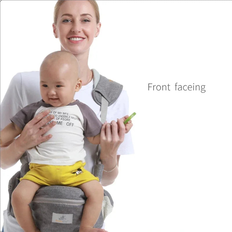 Baby Hip Seat Sling with Padded Shoulder Strap, Contrast Trim and Zipper Storage Pockets, Waist Seat Carrying Accessory in Multiple Colors
