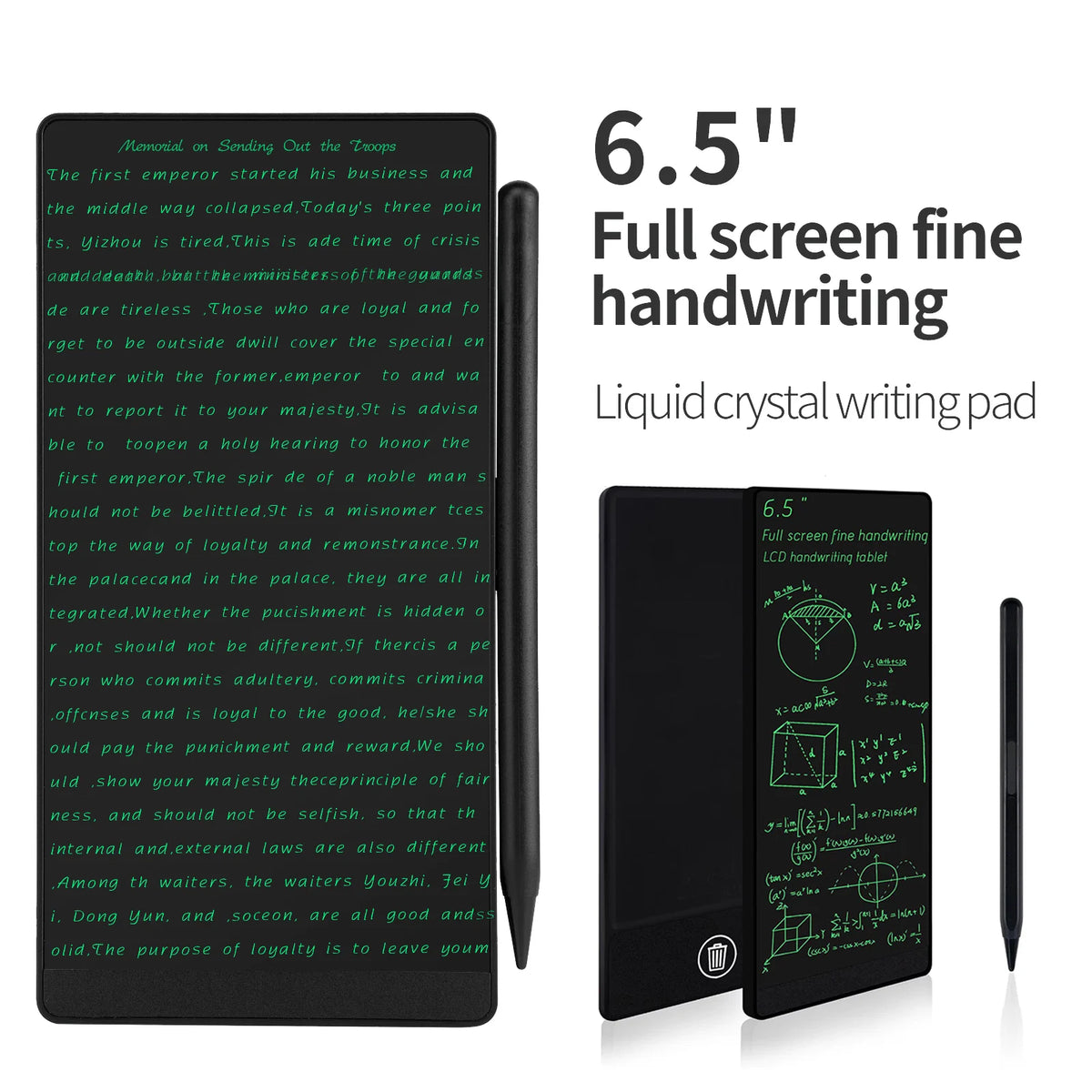 Compact LCD Writing Tablet, 6.5-Inch Fine Handwriting Sketch Pad with Single or Double-Sided Options and Magnetic Stylus for Notes and Drawing
