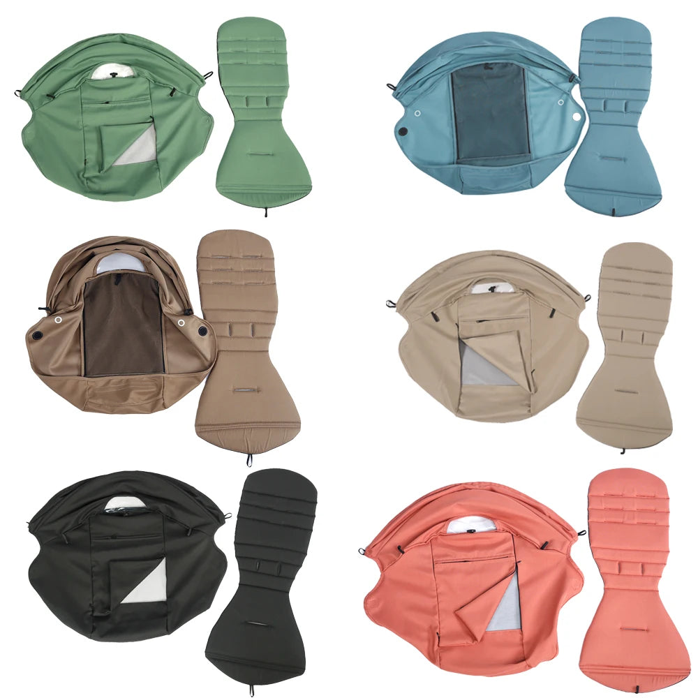 Stroller Canopy and Seat Cushion Kit with Mesh, Replacement Fabric Set Compatible with YOYO and YOYO+ for Everyday Outings, Multiple Colors