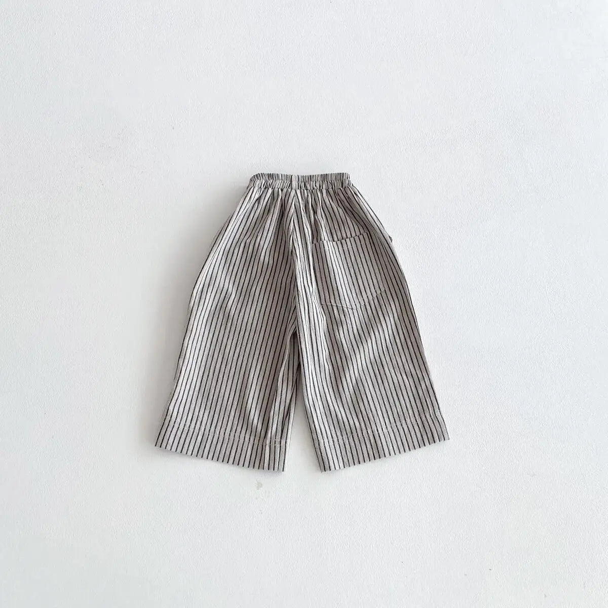 Cotton Toddler Striped Pants with Pull-On Elastic Waist, Relaxed Long Trousers for Boys and Girls in Six Colors, Sizes 12-24M to 5-6Y