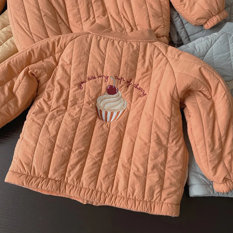 Toddler Quilted Jacket with Zip Front, Cotton Material and Ribbed Cuffs, Kids Everyday Outerwear in Multiple Colors, Sizes 12-18M to 6-7T