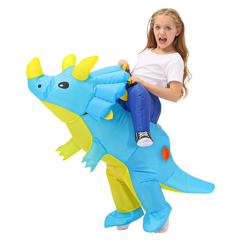 Kids Inflatable Animal Costume with Fan and Battery Case, Character Dress-Up Styles for Halloween, Purim and Themed Birthday Parties