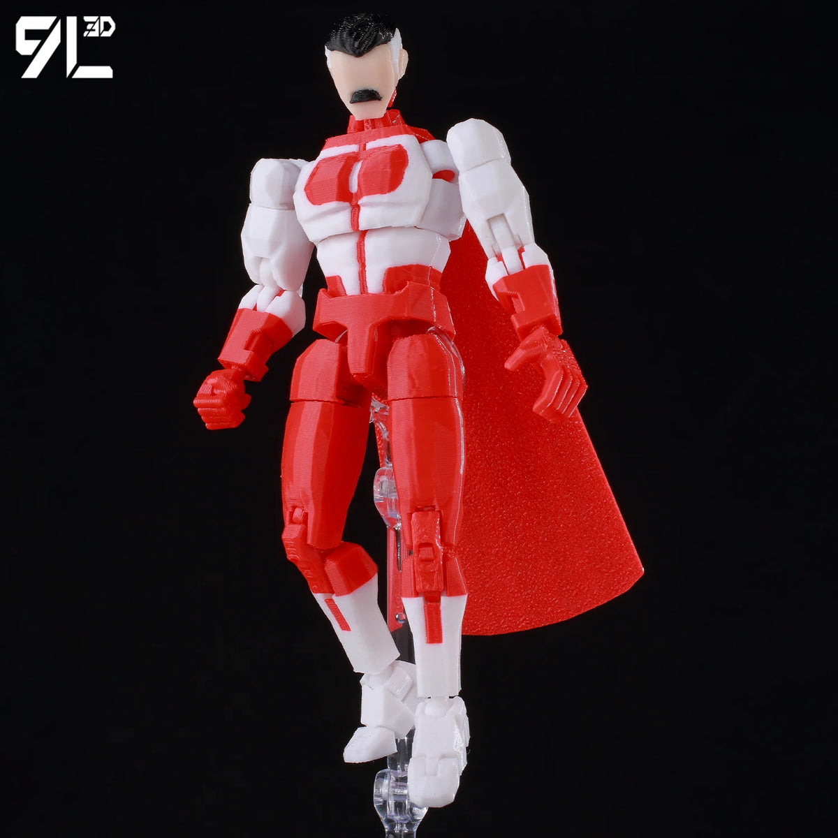 Articulated Superhero Action Figure, 3D Printed PETG Collectible with 30+ Poseable Joints, Interchangeable Parts and Accessories for Display