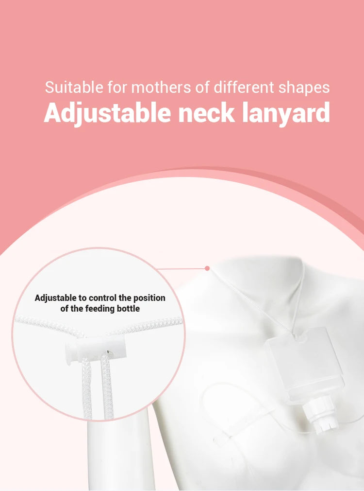 Supplemental Nursing System with Milk Collection Bottle and Feeding Tube, Polypropylene Breastfeeding Aid Kit for Assisted Feeding Routines
