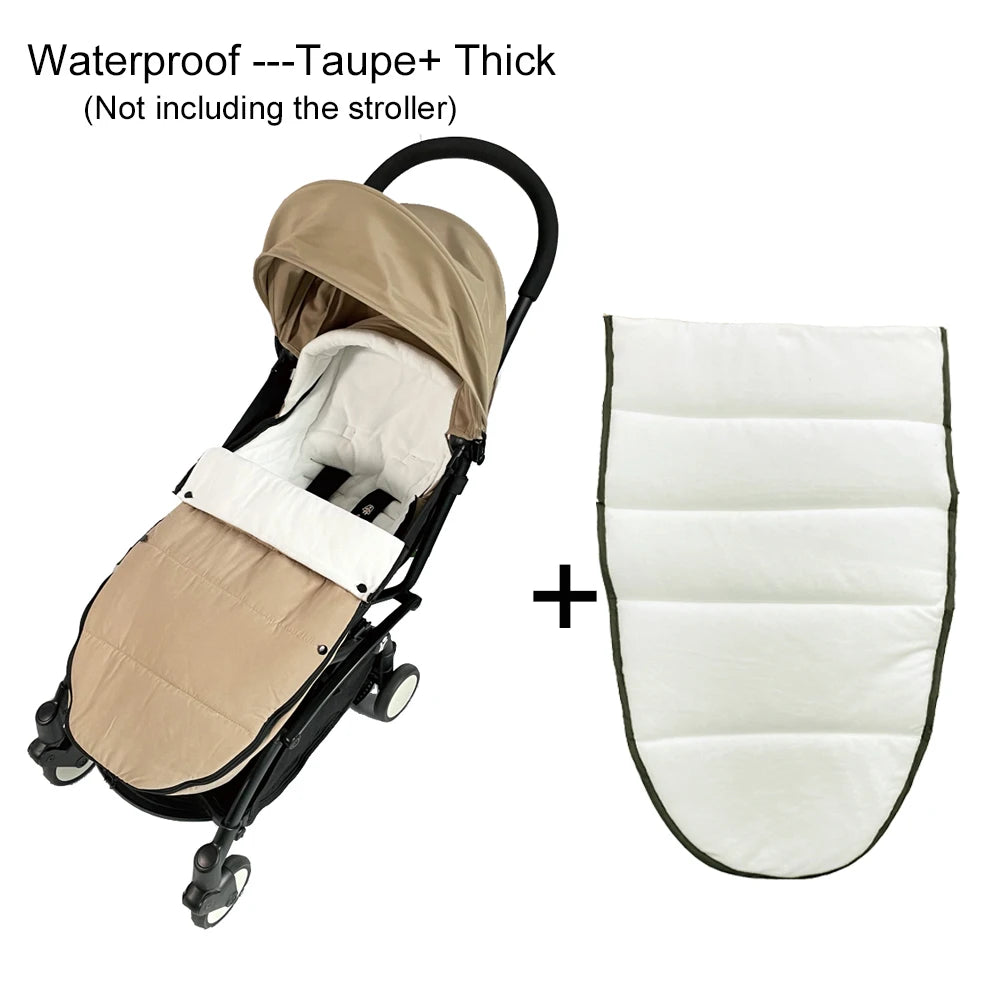Fleece-Lined Stroller Footmuff for YOYO and Bugaboo, 90 x 45 cm Windproof Waterproof Cover with Storage Bag and Thickened Option