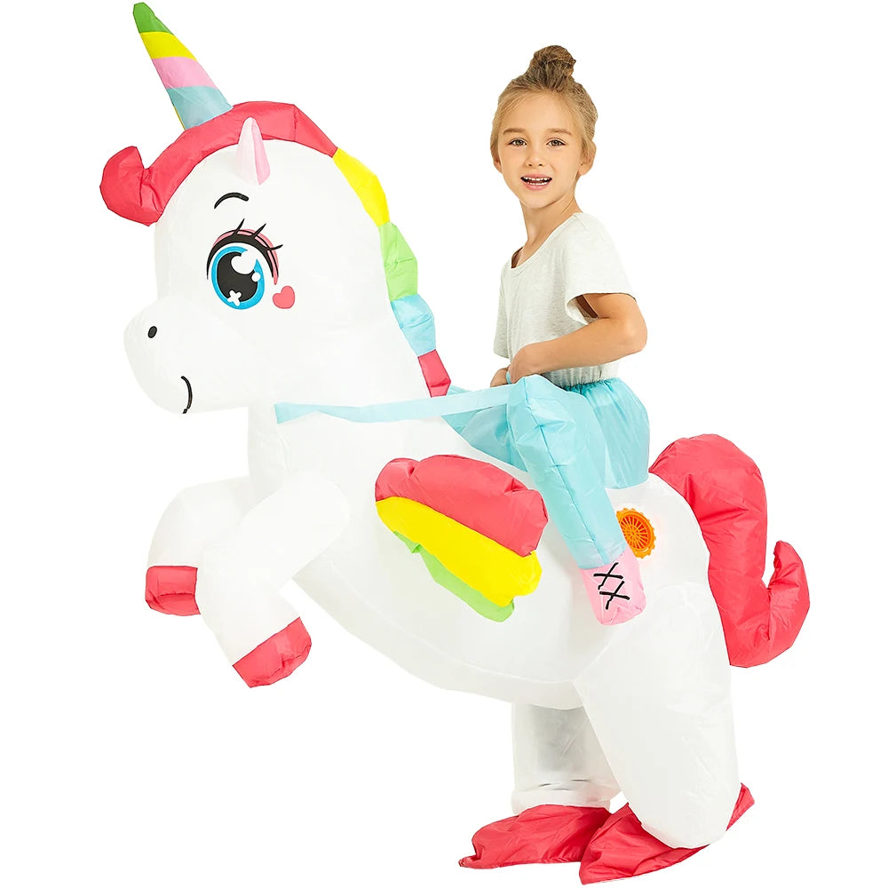 Kids Inflatable Animal Costume with Fan and Battery Case, Character Dress-Up Styles for Halloween, Purim and Themed Birthday Parties