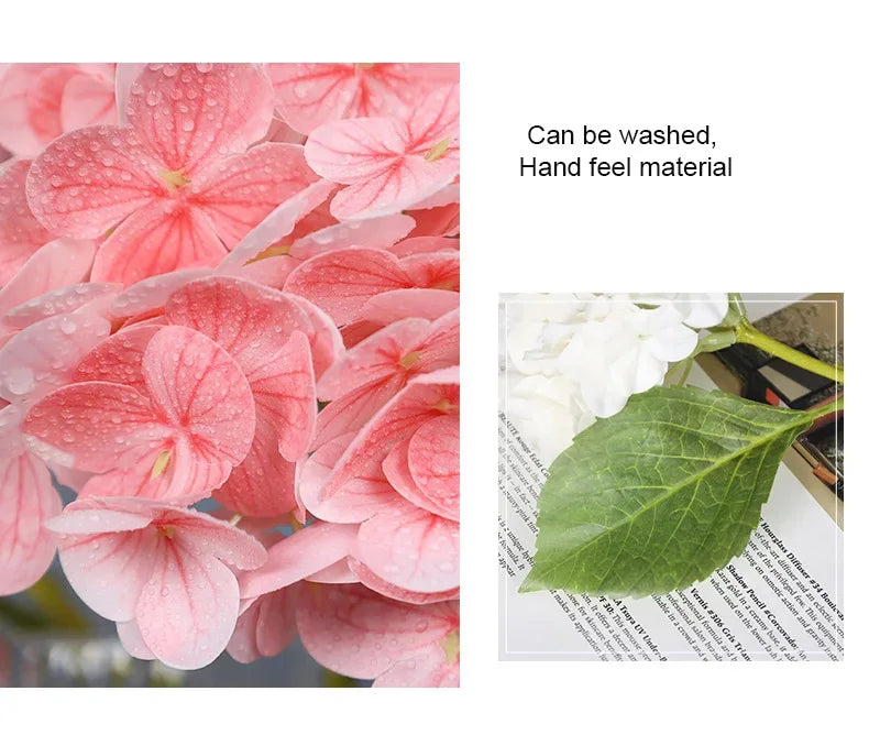 Real Touch Artificial Hydrangea Flowers, 10-Piece Latex Film Floral Set for Bridal Bouquets, Wedding Centerpieces and Home Decor