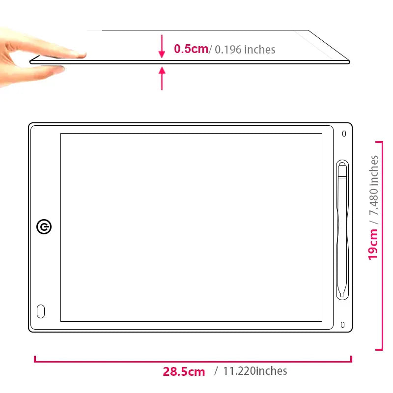 12-Inch LCD Handwriting Pad for Kids, Color Drawing Tablet and Portable Writing Board for Creative Doodles, Letter Practice and Learning Activities