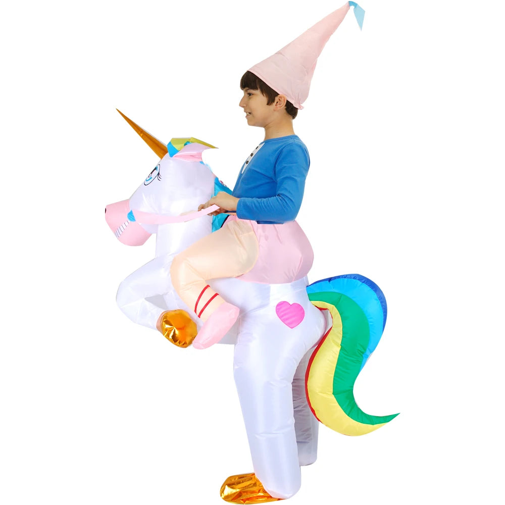 Kids Inflatable Animal Costume with Fan and Battery Case, Character Dress-Up Styles for Halloween, Purim and Themed Birthday Parties