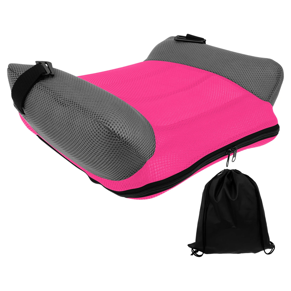 Portable Inflatable Kids Chair Cushion with PVC and Mesh Construction, Black Red or Blue Travel Seat Pad for Supervised Non-Vehicle Seating
