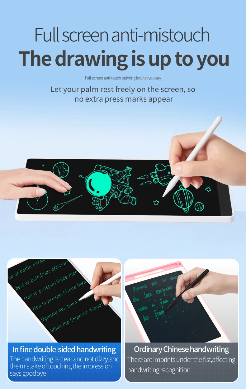 Compact LCD Writing Tablet, 6.5-Inch Fine Handwriting Sketch Pad with Single or Double-Sided Options and Magnetic Stylus for Notes and Drawing