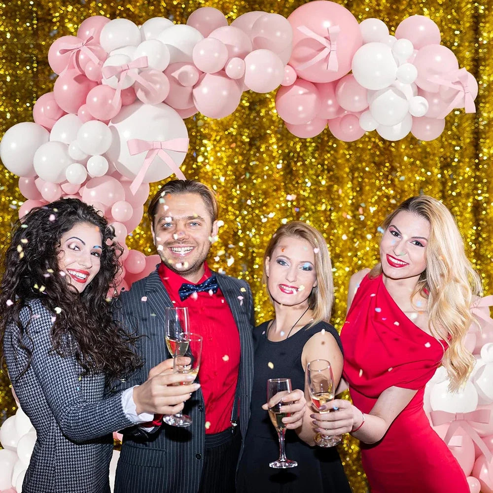 Pink Balloon Arch Kit with White and Pastel Pink Balloons for Birthday Parties, Bridal Showers, Weddings and Anniversary Decorations