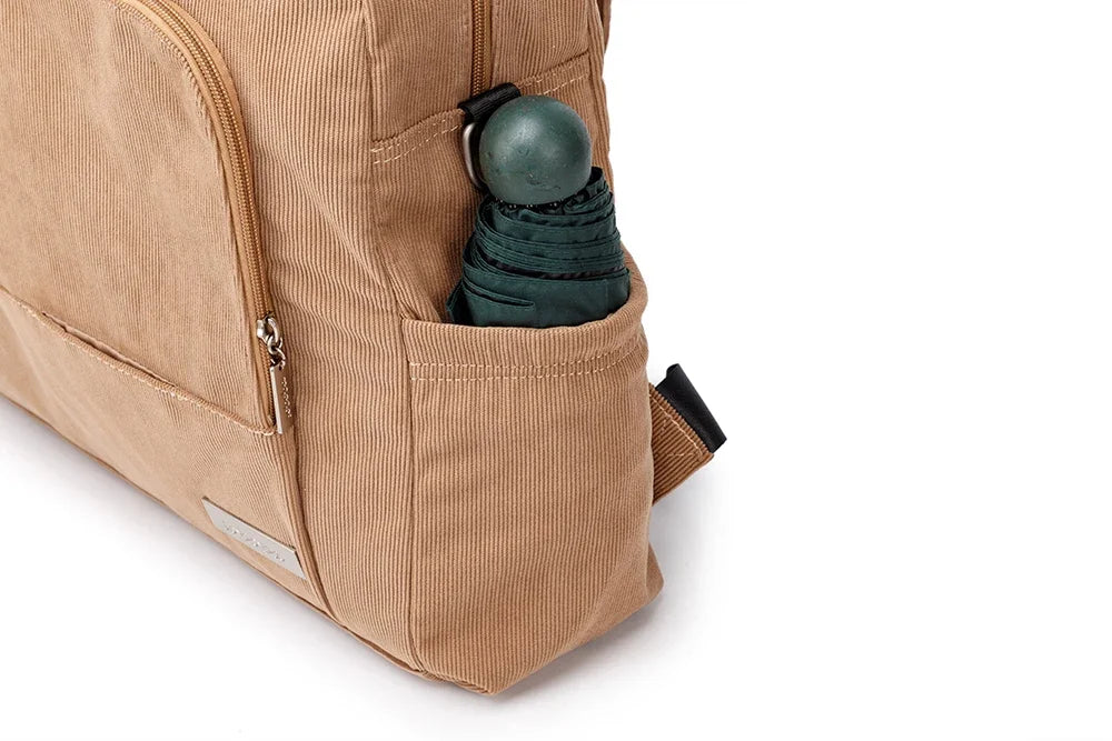 Corduroy Diaper Backpack by Soboba, Large Capacity Baby Changing Bag with Interior Pockets, Front Zip Storage and Side Pockets for Daily Outings