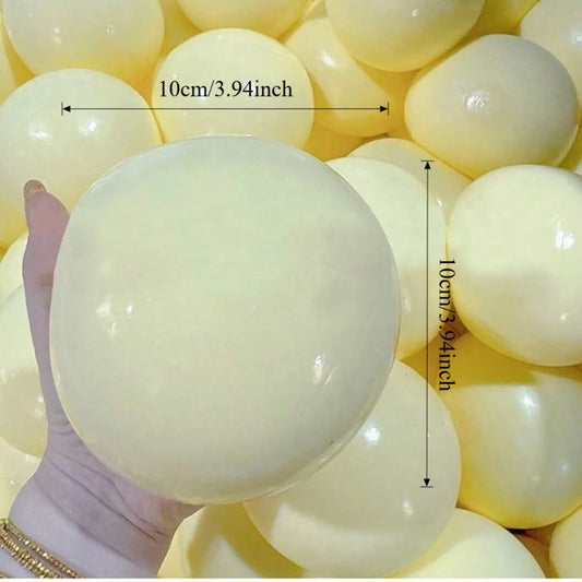 Squishy Stress Ball with Dough Filling, Soft TPR Round Squeeze Fidget in Yellow, Blue, Pink or White for Tactile Play and Desk Breaks